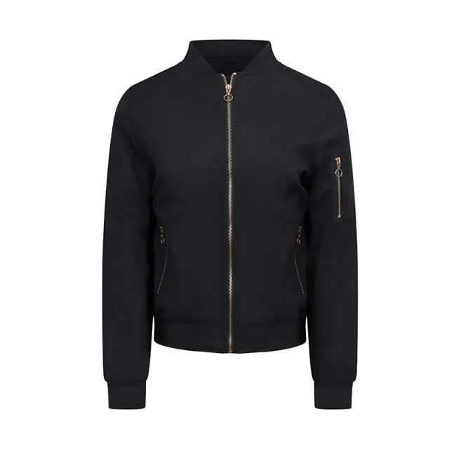 Women's American High Street Flight Suit Baseball Jacket Black - Shop at LoveMi