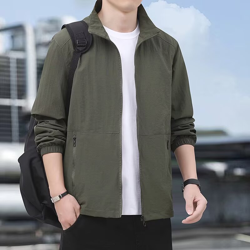 Men's Casual All-Match Loose Stand-Up Collar Jacket 7