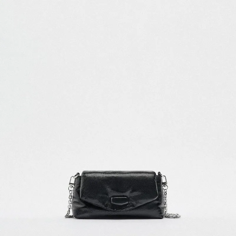 Western Style Metal Mini Shoulder Messenger Bag - Black