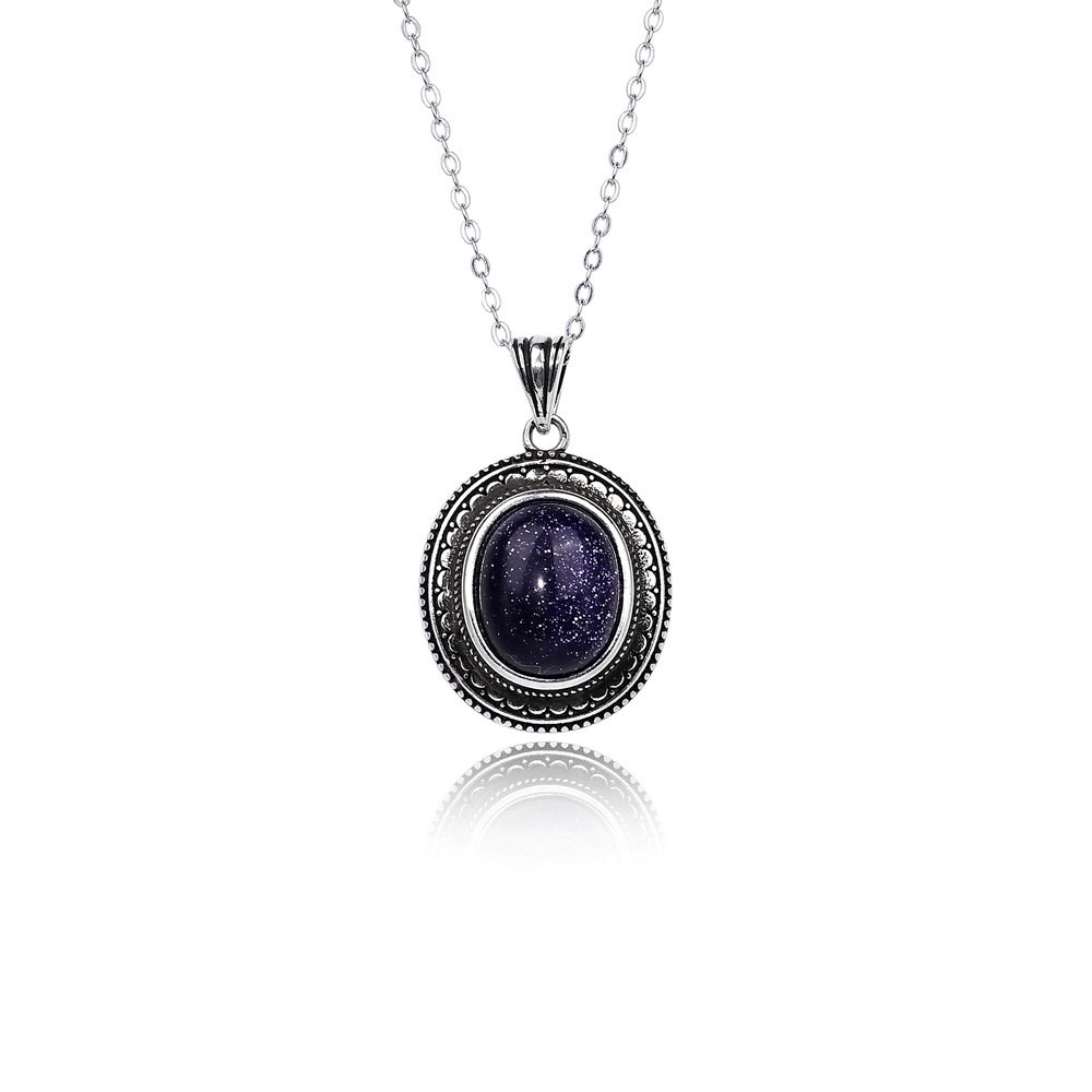 Blue Sandstone Silver Necklace, picture 3 of 3