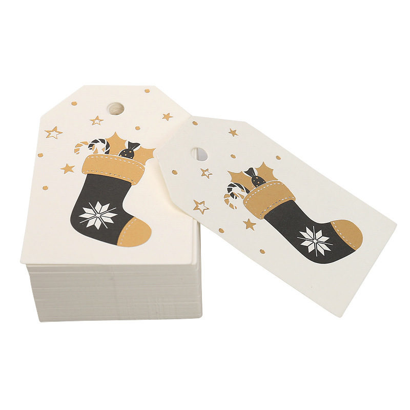 Christmas Stocking Hangtag Cards, 100 Pieces