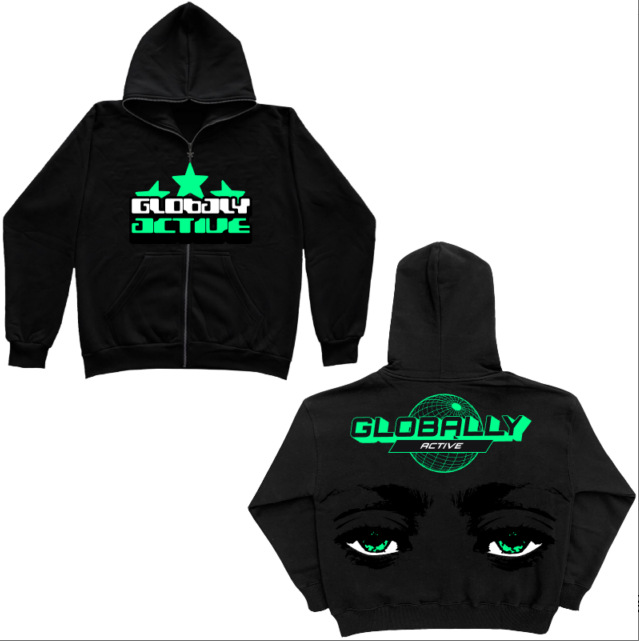 Full-face Zipper Sweater Retro Hoodie