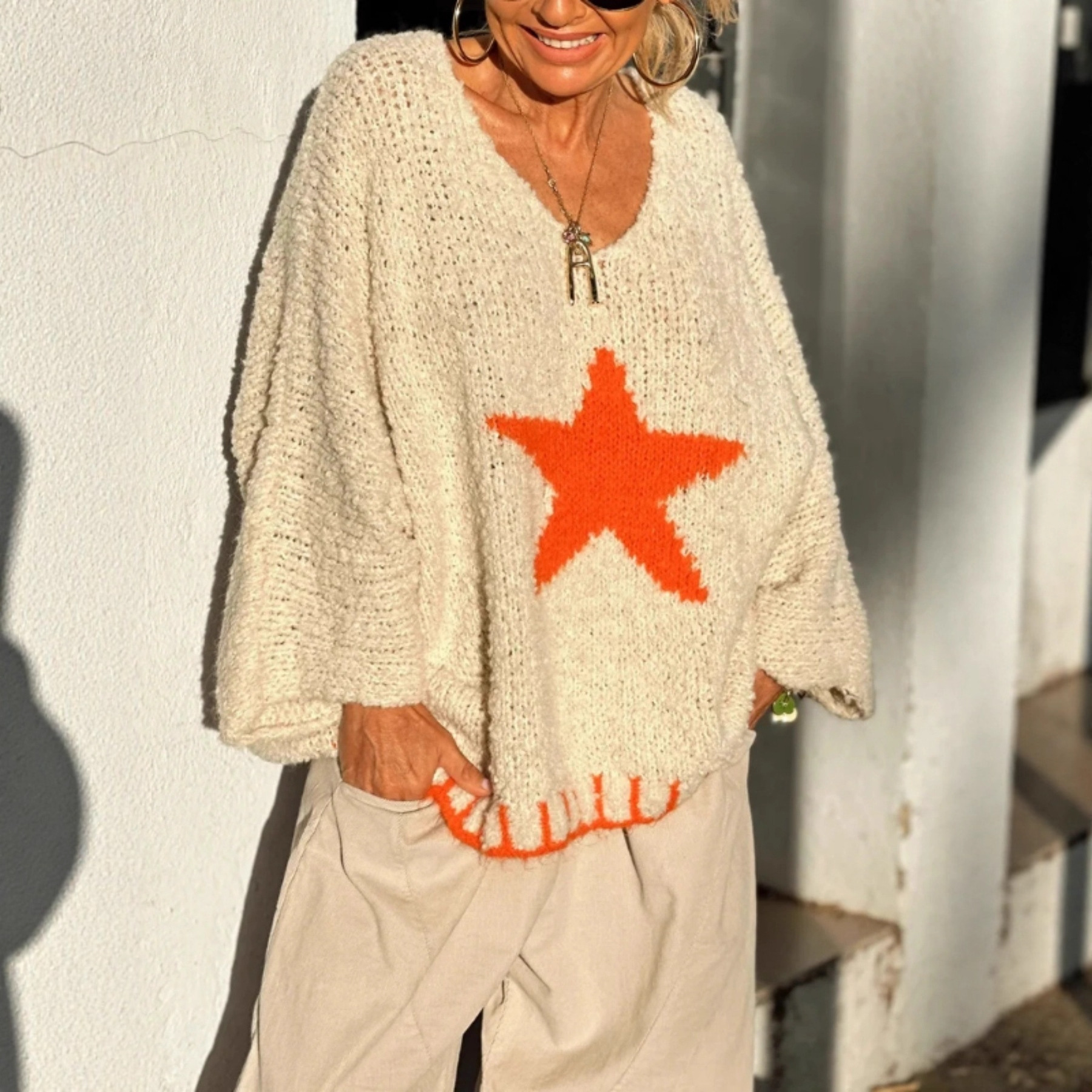 V-Neck Knit Sweater, picture 4 of 5