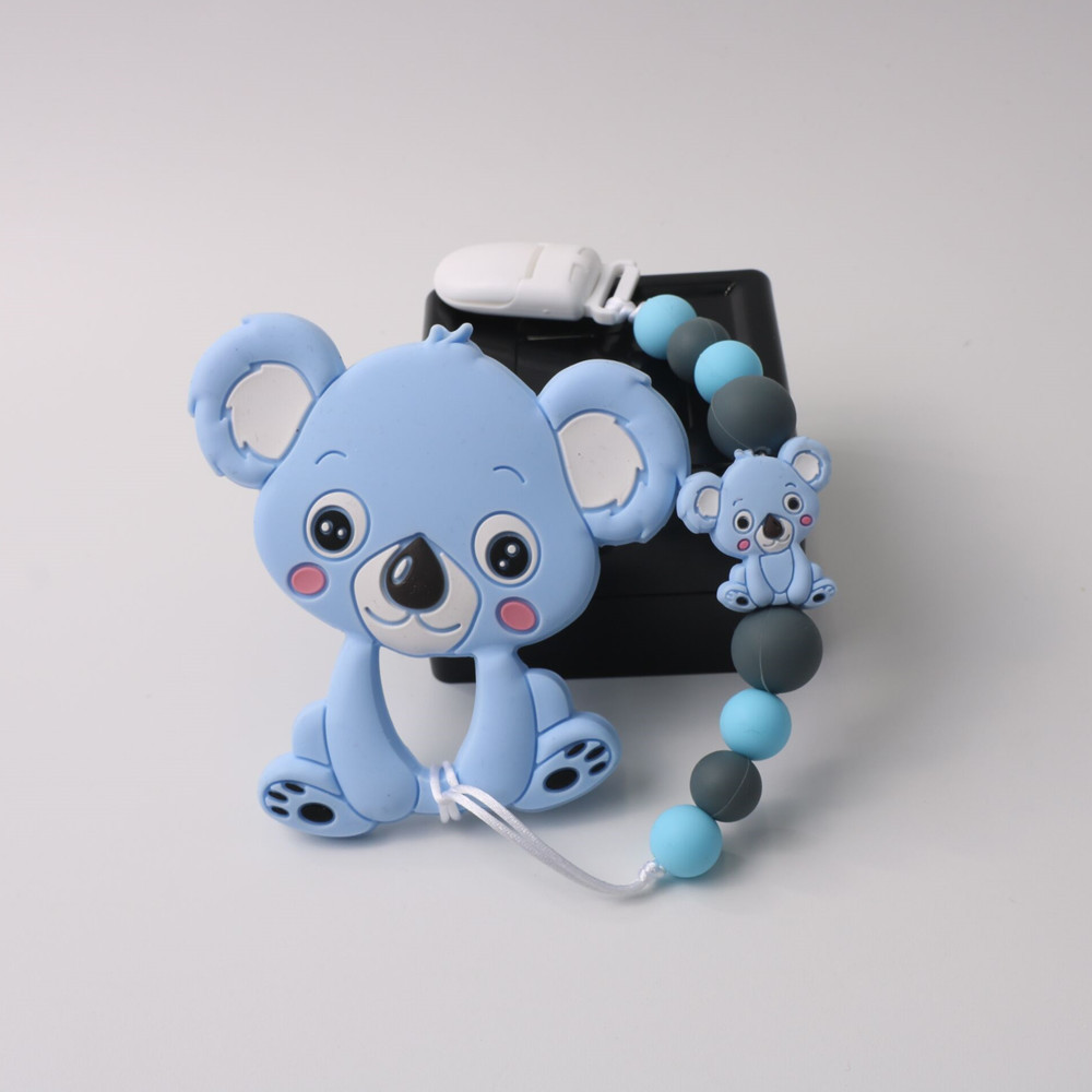 Title 4, Conjunto mordedor de silicone koala com corrent...