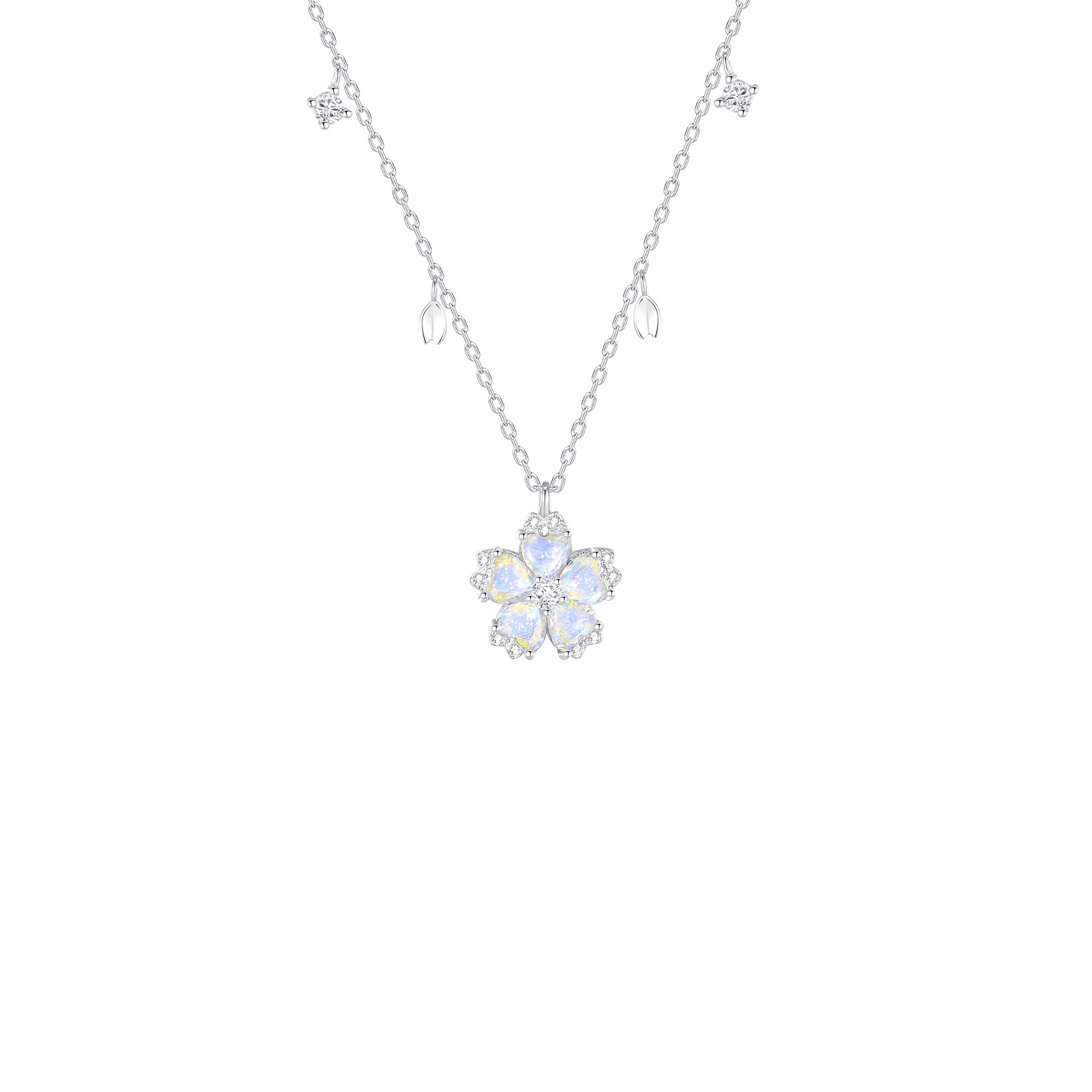 Sterling Silver Cherry Blossom Necklace, picture 3 of 4
