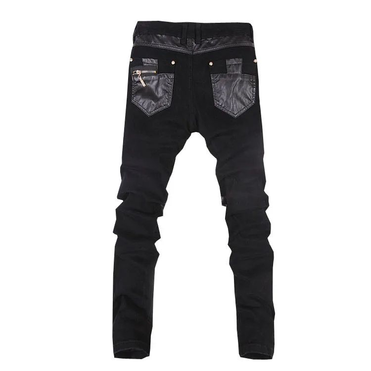 Title 4, Mens leather pants tide locomotive popular foo...