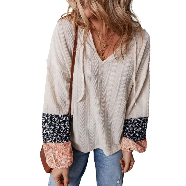 Pullover V neck Knit Casual Versatile Loose Top Lc25128691P15 L - Shop at LoveMi
