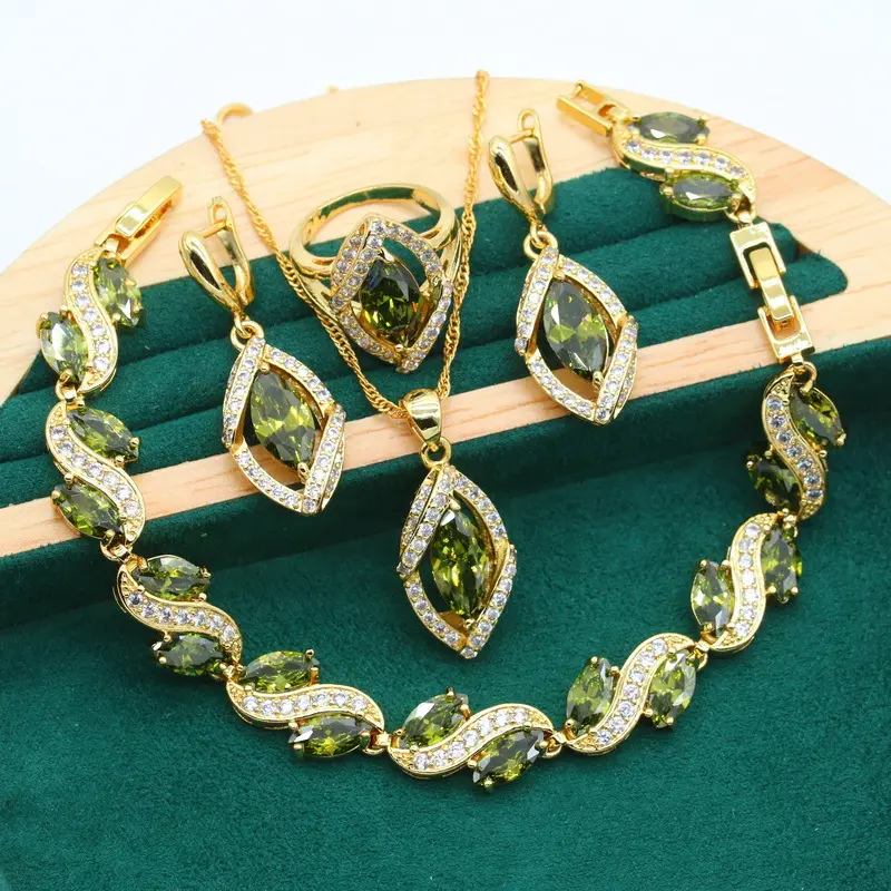 Anti-allergy AAA Zircon Bracelet Necklace Earring Ring