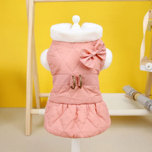 Pet Dog Clothes Small Dog Butterfly Cotton padded Dress Pink - Shop at LoveMi