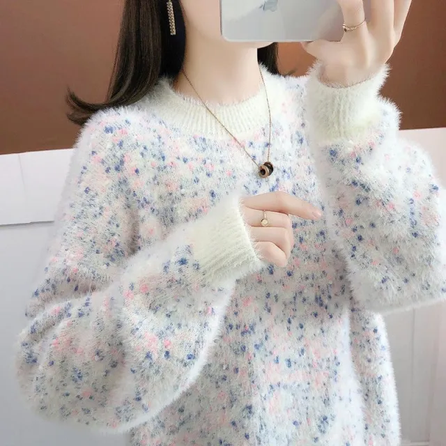 Artificial Mink Sweater Women's Autumn And Winter White - Shop at LoveMi