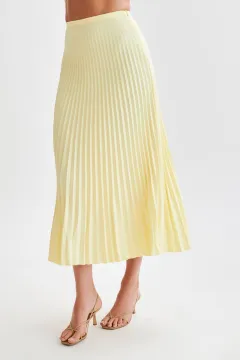 Summer New Pleated Casual Skirt - Champagne - View 1