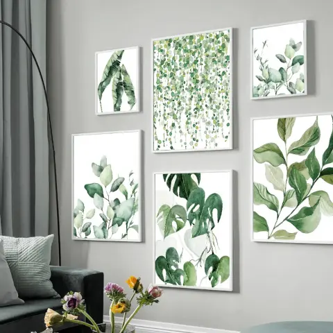 Green Watercolor Plant Leaf Monstera Poster Decorative Art Print