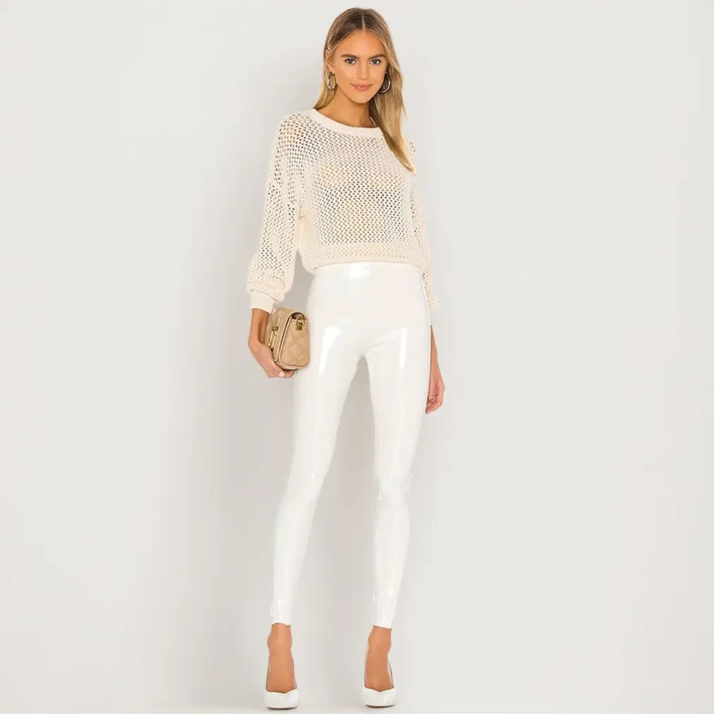 Sexy Slim-fit Cropped Leather Pants
