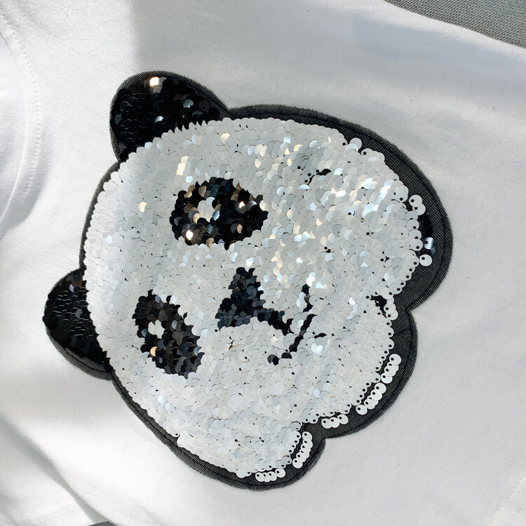 Title 8, T-shirt Panda ragazzo manica corta Top mezza ma...