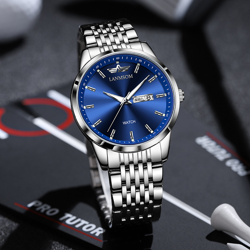 Slim Business Watch Dual-date Display Waterproof Luminous And Fully Automatic 3