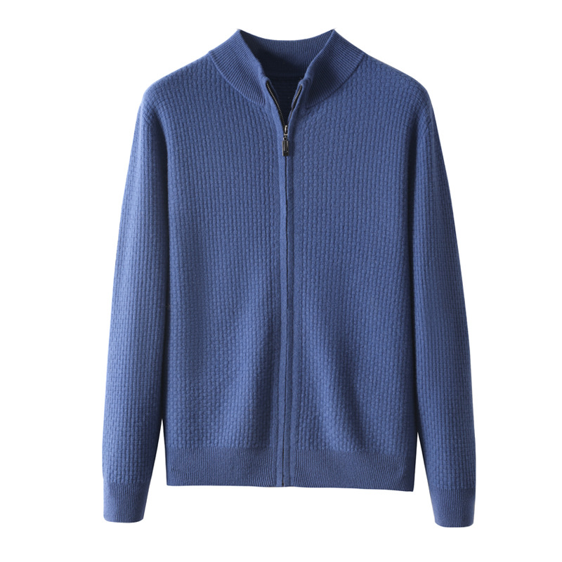 Men's Stand Collar Zipper Cardigan - Image 4
