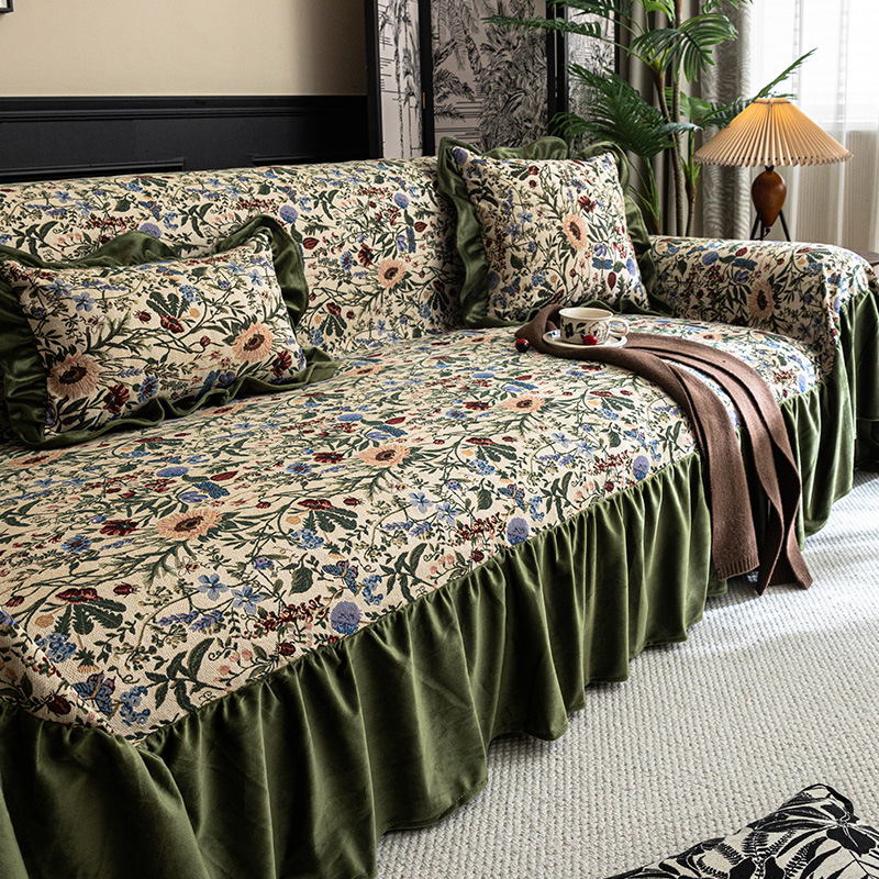French-style Vintage Sofa Cover Non-slip Seat Cushion