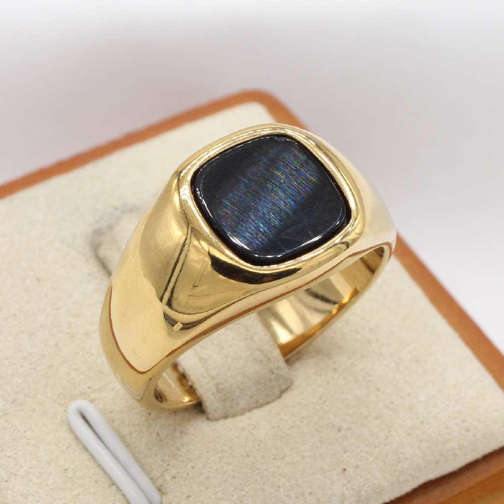 Stylish Minimalist Square Gemstone Ring For Men