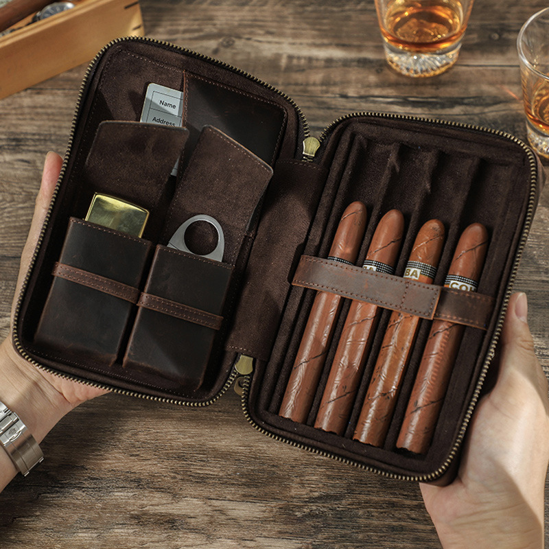 Portable Travel Cigar Bag Storage Case