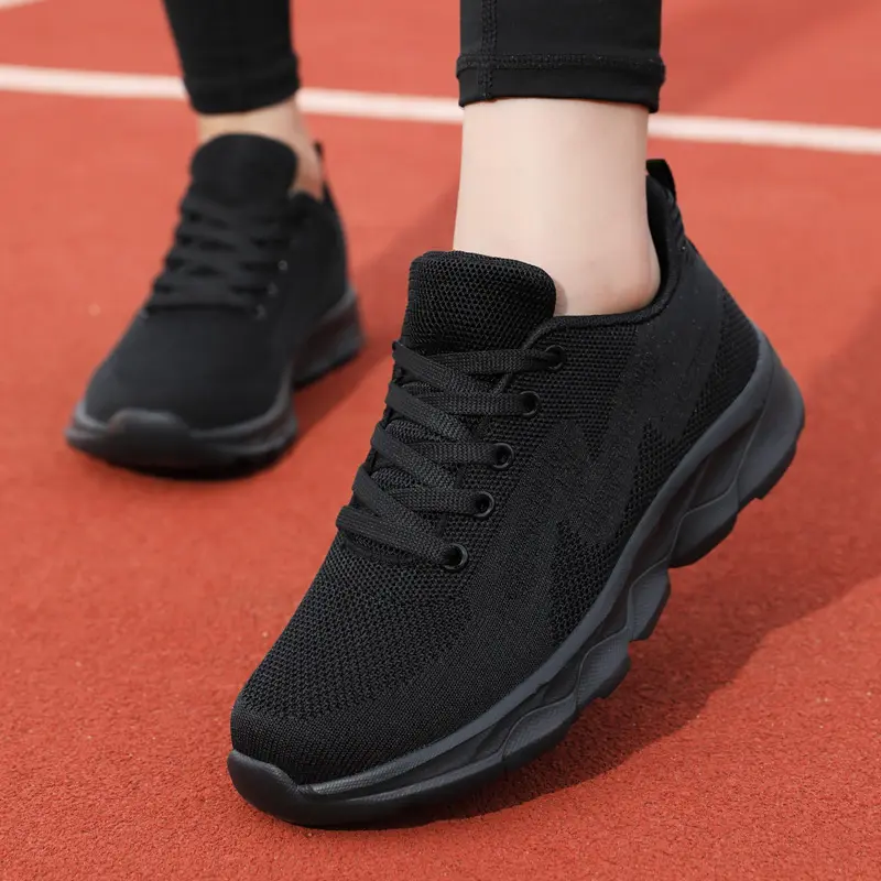 All Black Sneaker Women's Lightweight Mesh Breathable