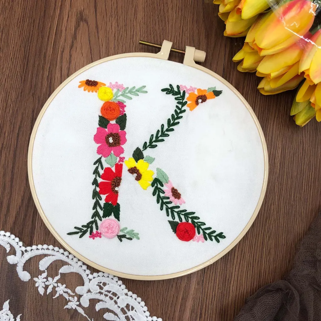 3d Embroidery Handmade Creative Embroidery Diy Fabric Kit Material Package - Letter K