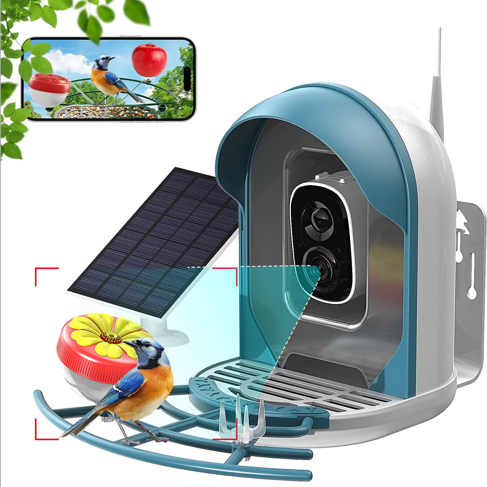 Smart Bird Feeder With AI-powered Camera Outdoor Solar Charging 8