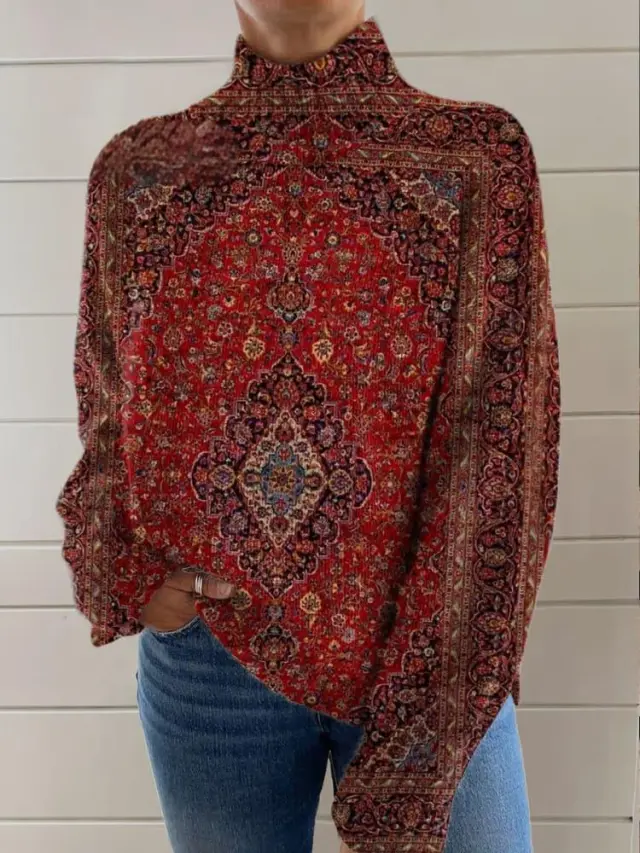 Christmas Totem Women's Printed Wear Turtleneck Sweater 3 Models E077 2Xl - Shop at LoveMi