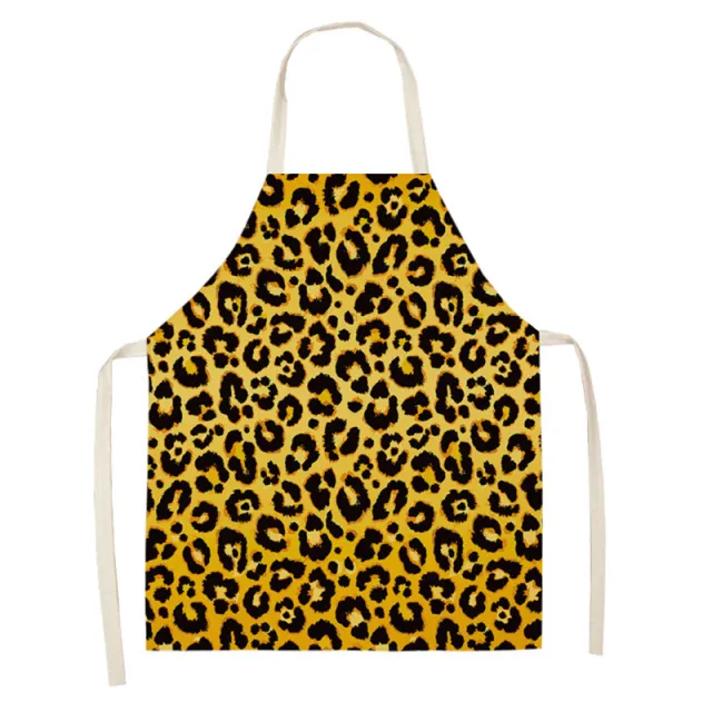 Leopard Print Digital Printing Sleeveless Apron Kitchen Daily Antifouling Parent child Linen Sleeveless Coverall 5 Style - Shop at LoveMi