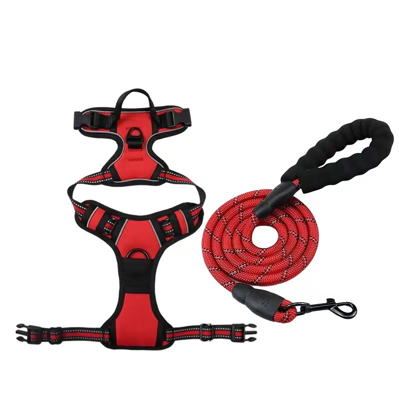 Multi-layer All-in-one Pet Dog Harness and Leash Set - Durable Nylon Walking Rope for Small Medium Large Dogs Outdoor Training 3