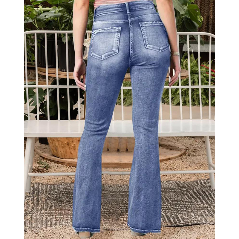 Retro Side Button Mid Waist Skinny Jeans