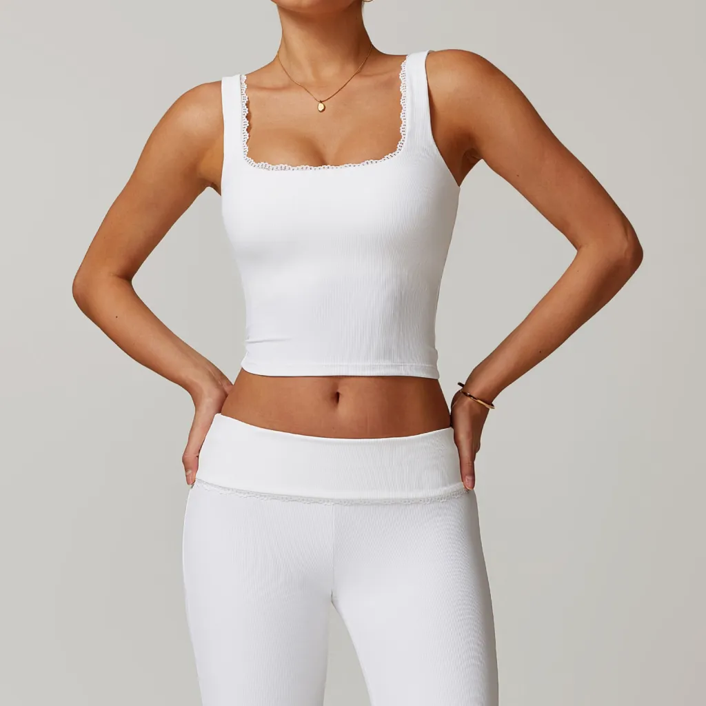 Threaded Tight Long Sleeve T-shirt Yoga Clothes Breathable Quick-drying Outfit - Swan White