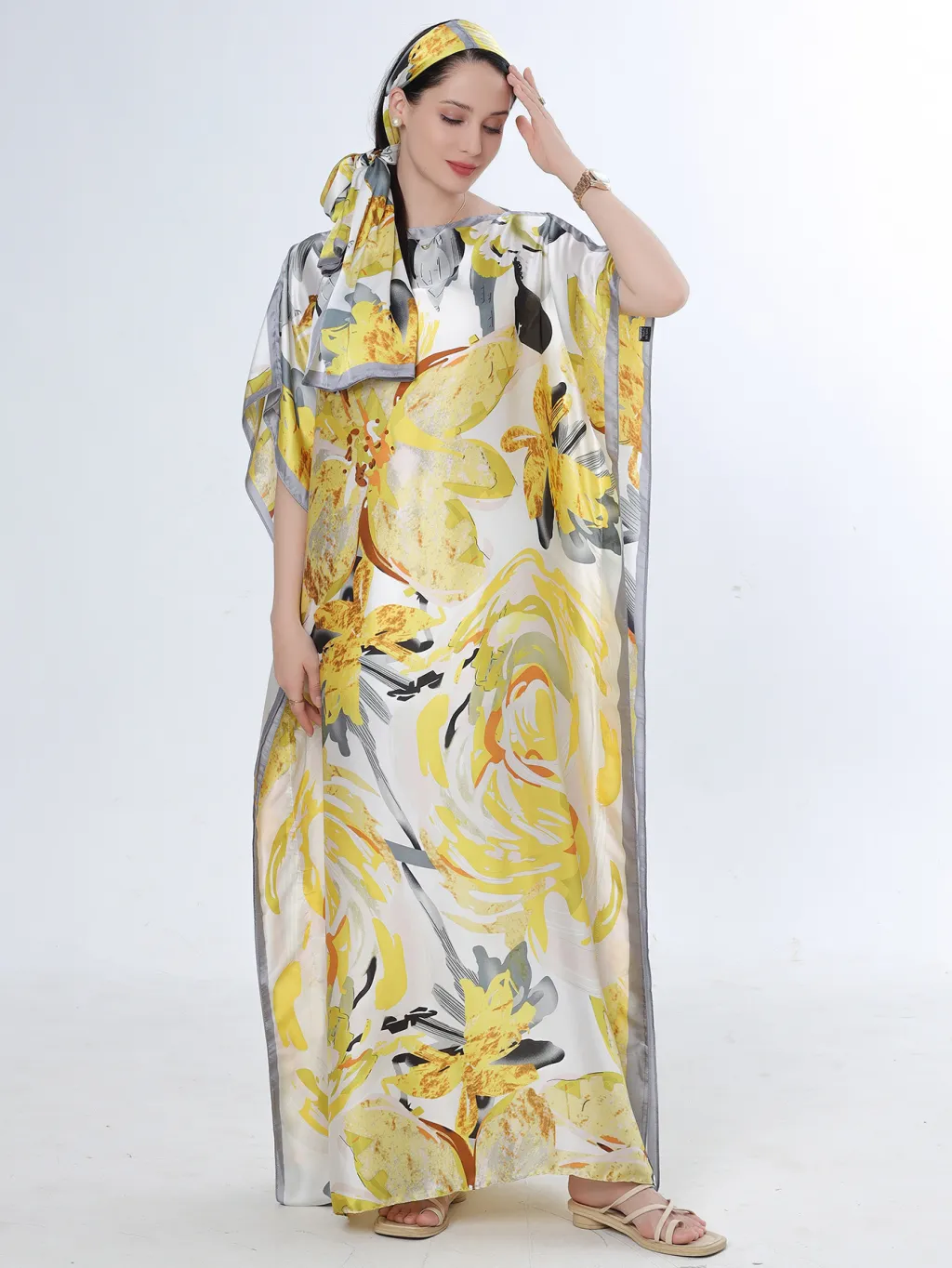 Beach Vacation Silk-like Bikini Blouse - Style 20-90X140Cm