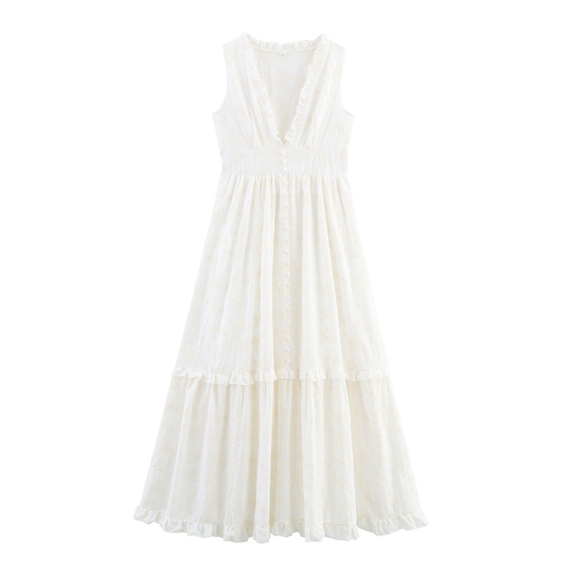 Fashionable Temperament V-neck Sleeveless Women's Dress