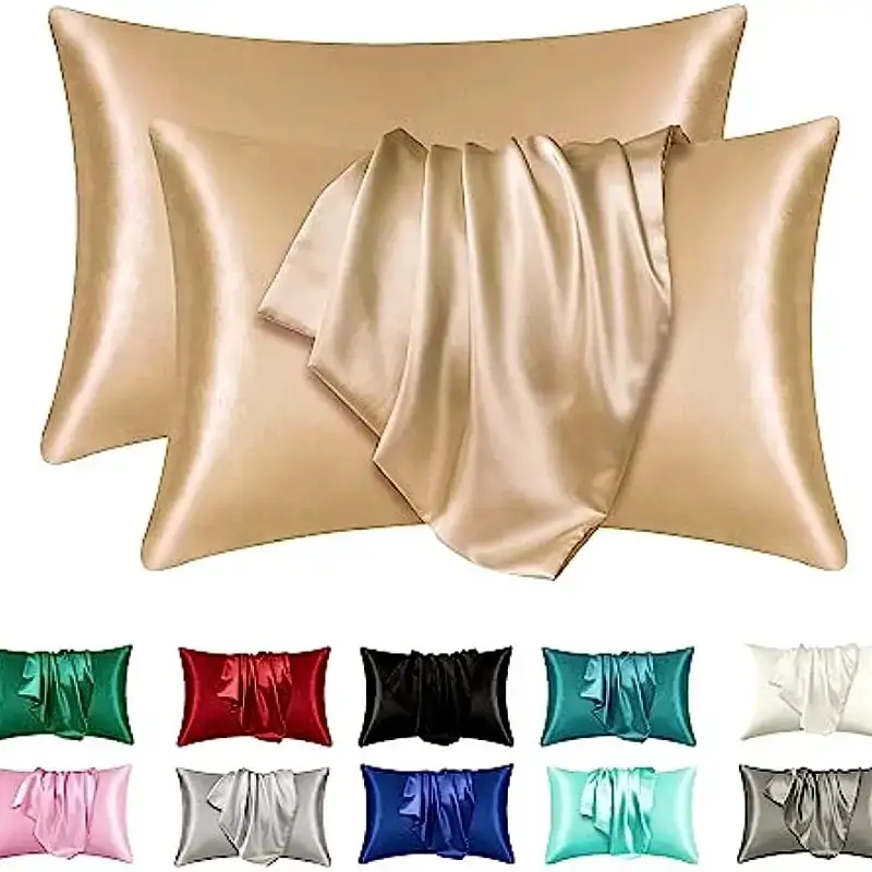 Silk-like Solid Color Double-sided Satin Pillowcase