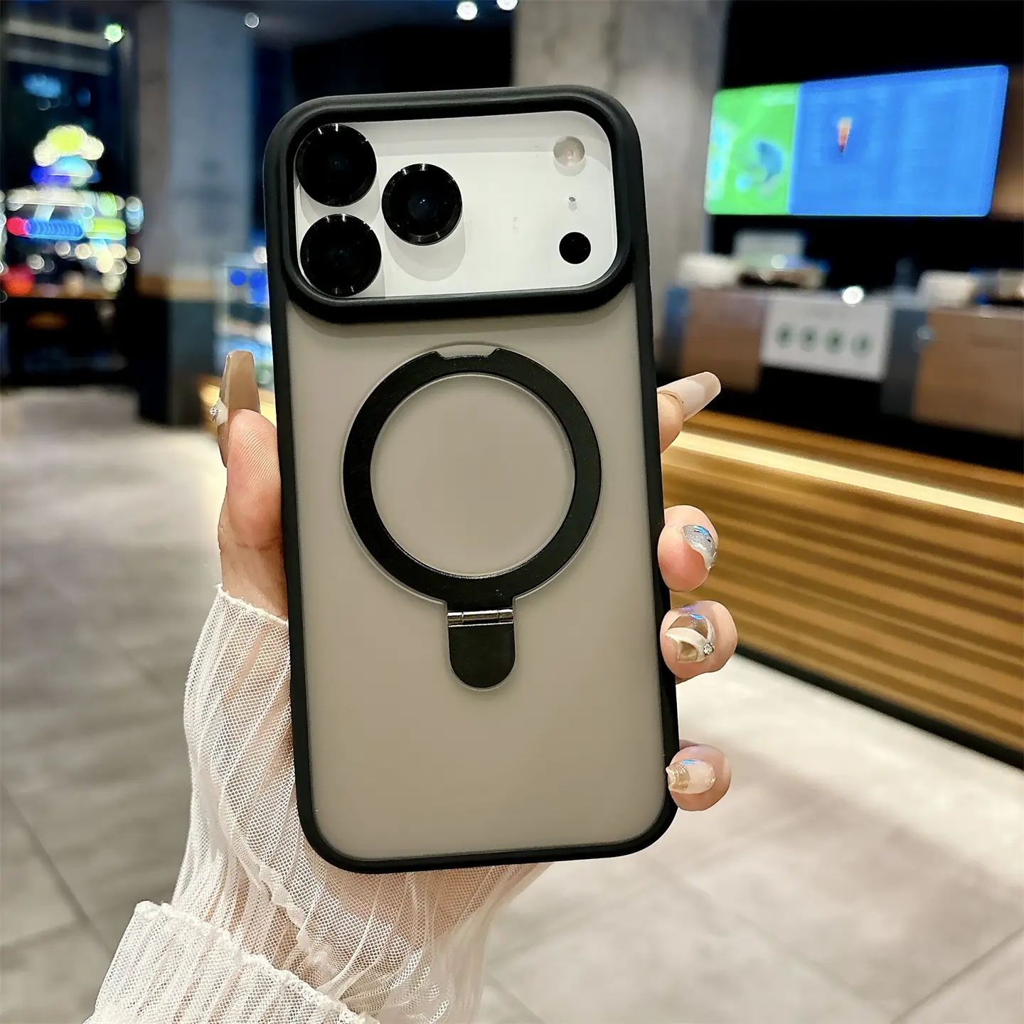 Suitable Magnetic Suction Bracket Phone Case Skin Feeling Frosted