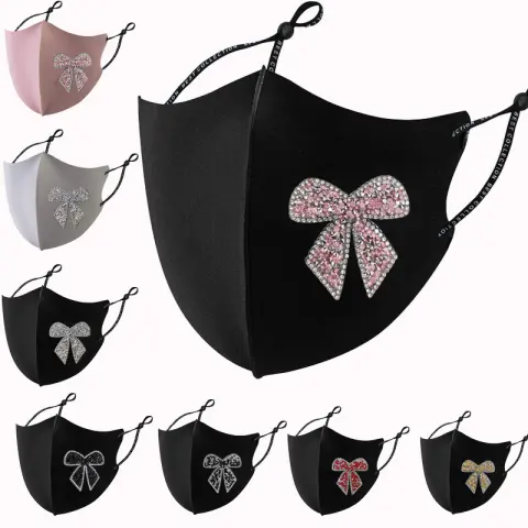 Diamond Mask Shiny Bow Creative Cloth