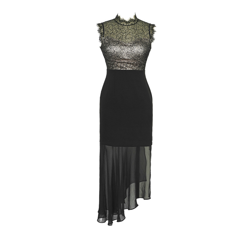 Elegant Lace Stitching Design Sense Dress