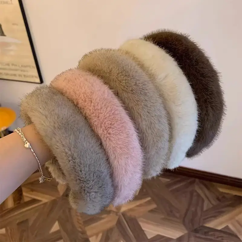 Maillard Fluffy Hair Band High-grade Headdress Face