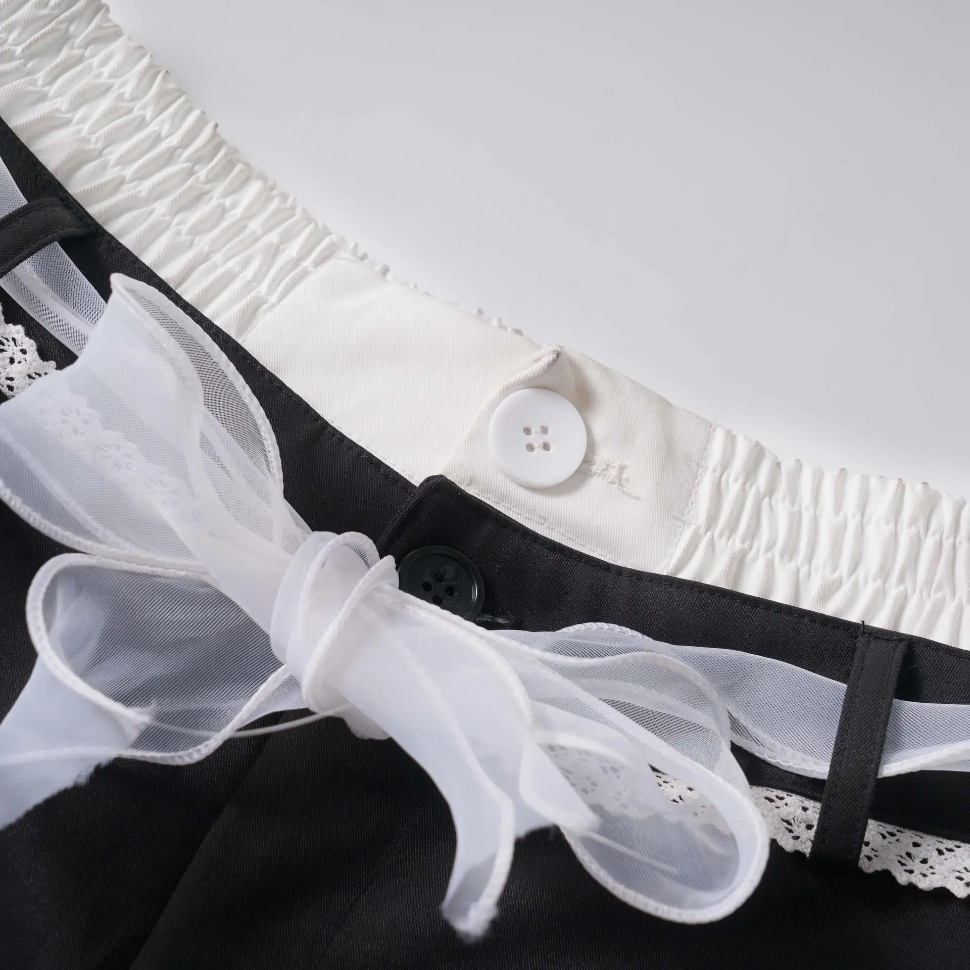 Women's Lace Bow Bandage Wide-leg Pants