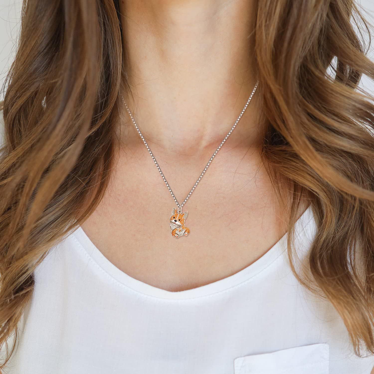 Female All-match Cartoon Pet Dog Pendant Necklace