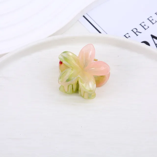 Bauhinia Grip Korean Sweet Ponytail Clip Small Hair Grip Pink Green - Shop at LoveMi
