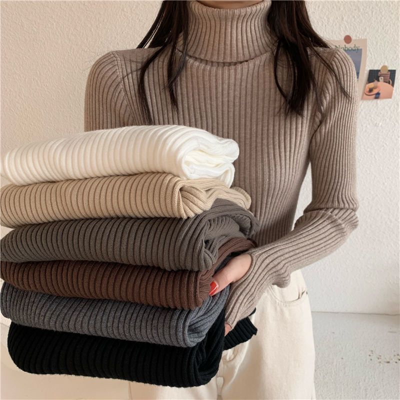 Women's Fashion Turtleneck Slim-Fit Knitted Sweater