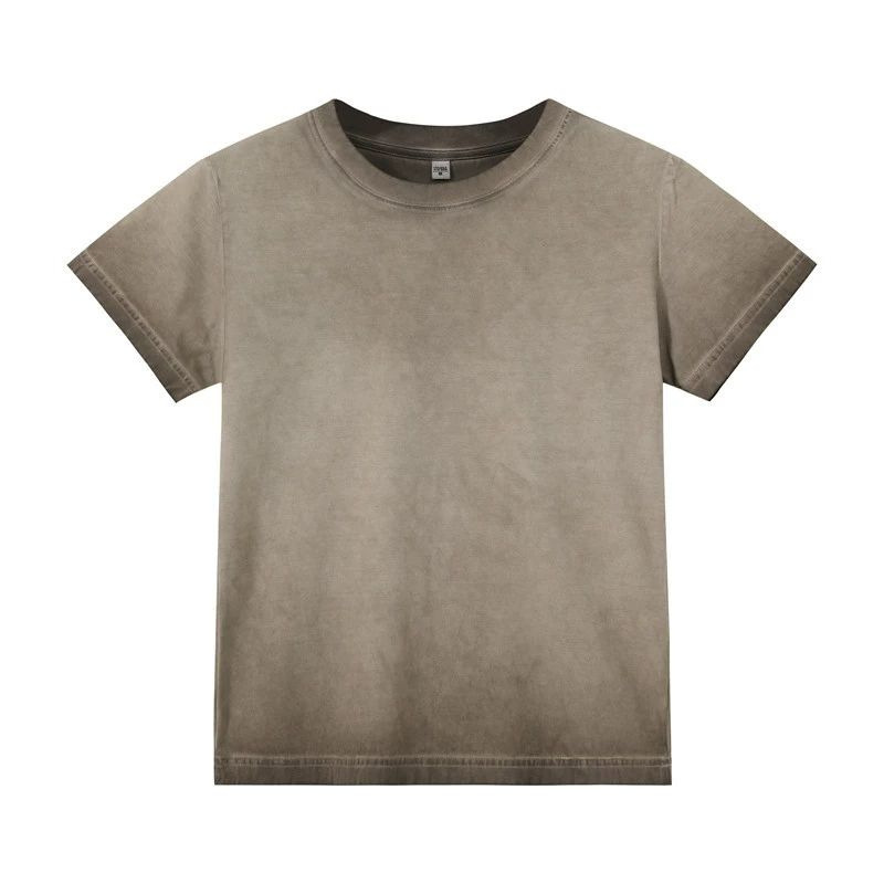 Retro Womens Two-tone Ombre Pure Cotton Top
