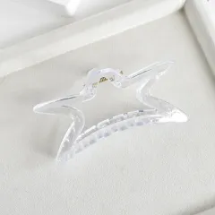 Large Acrylic Jaw Clip Frosted Shark Clip Simple - Pointed Star - View 1