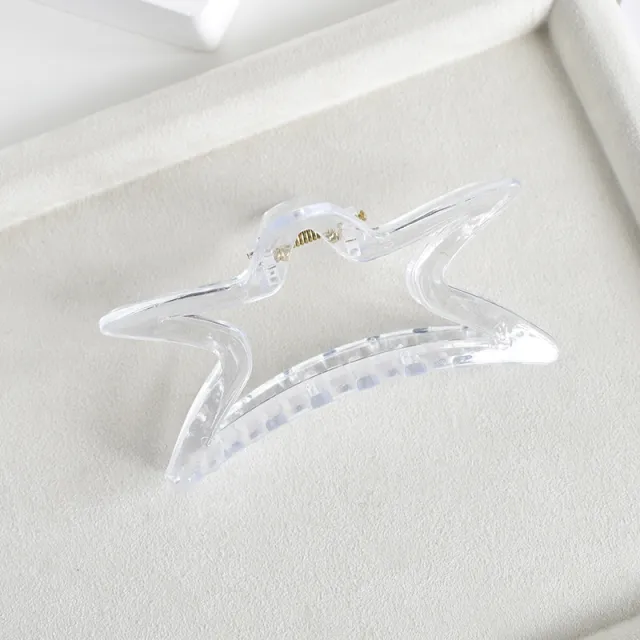 Large Acrylic Jaw Clip Frosted Shark Clip Simple Pointed Star - Shop at LoveMi