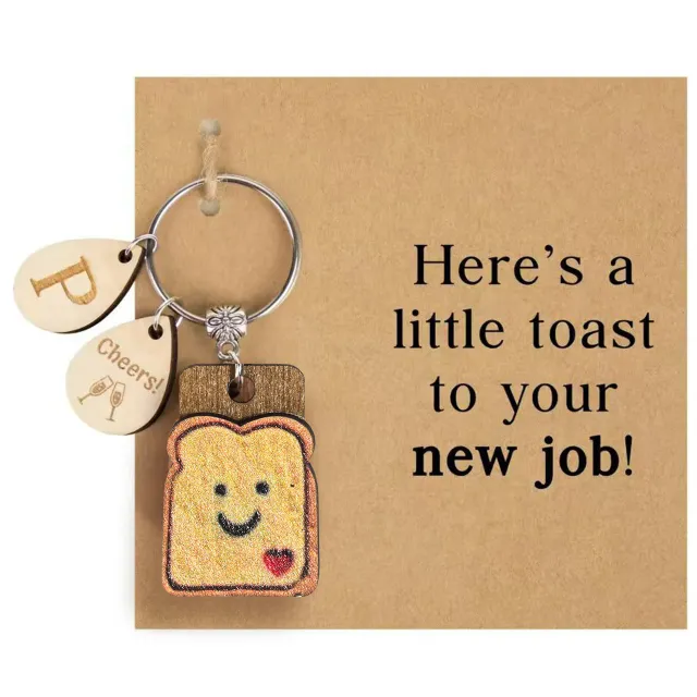 Cute Bread Wooden Board Water Drop Pendant Alloy Key Ring New Job Toast 2 - Shop at LoveMi