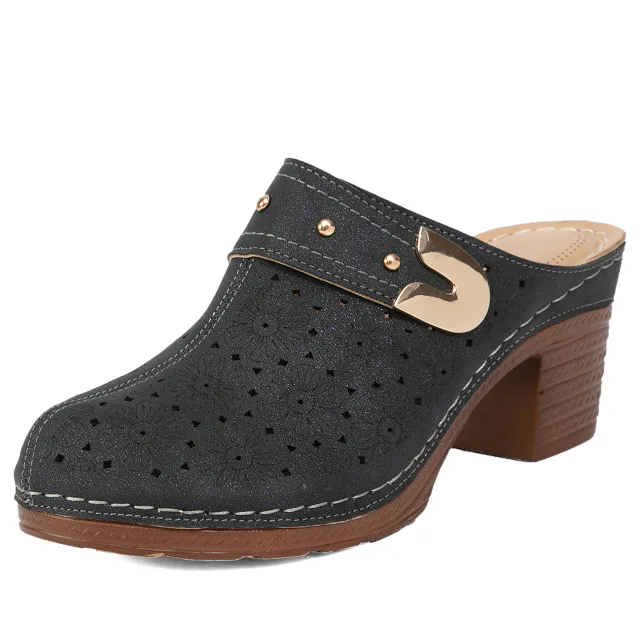 Closed Toe High Heel Sandal Slippers Women Black - Shop at LoveMi