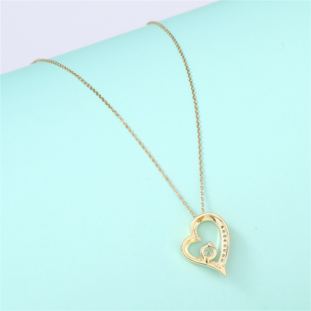 Simple Heart-shaped Zircon Necklace For Women
