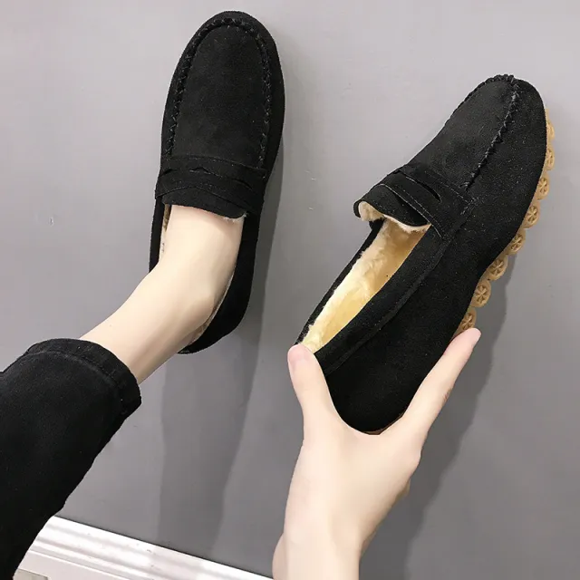 Women's Fashion Personalized Winter Peas Flat Shoes Black - Shop at LoveMi