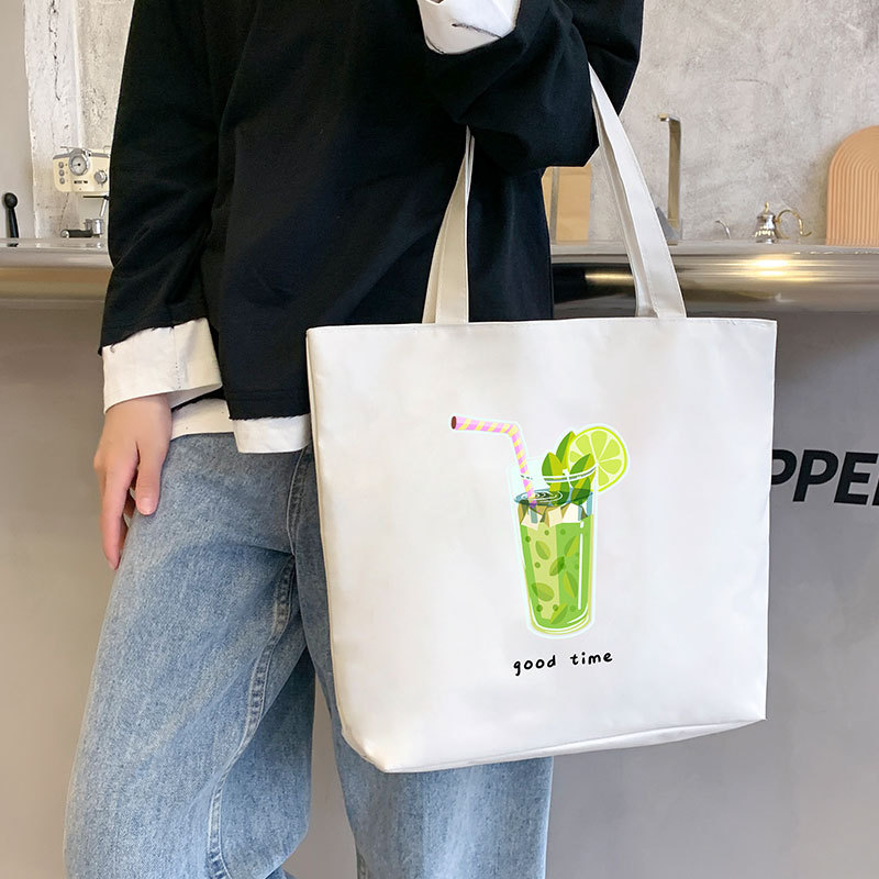 Women's Canvas Bag New Shoulder Handbag Student Tote One Piece — foto 33